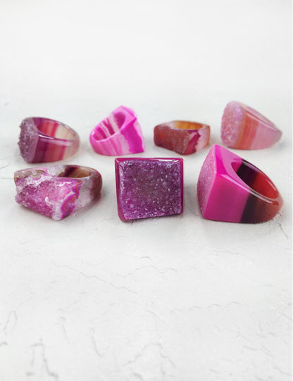 Natural Stone Druzy Ring | More Colors