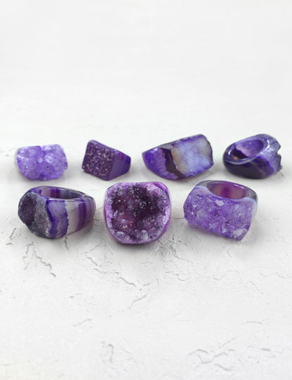 Natural Stone Druzy Ring | More Colors