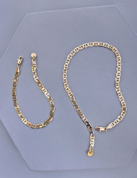 Tab Chain Bracelet + Anklet (Set)