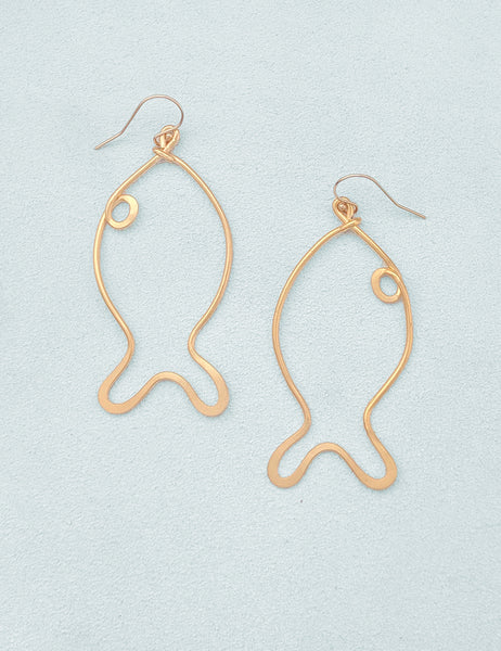 Wire Fish Earrings